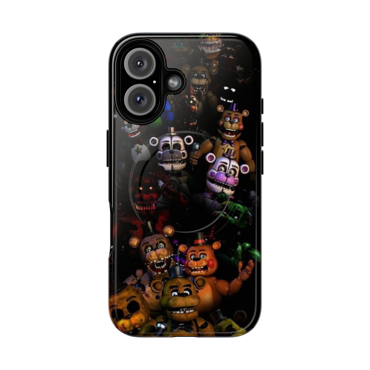 Magnetic and tough phone case featuring designs from the game Five Nights at Freddys Security Breach