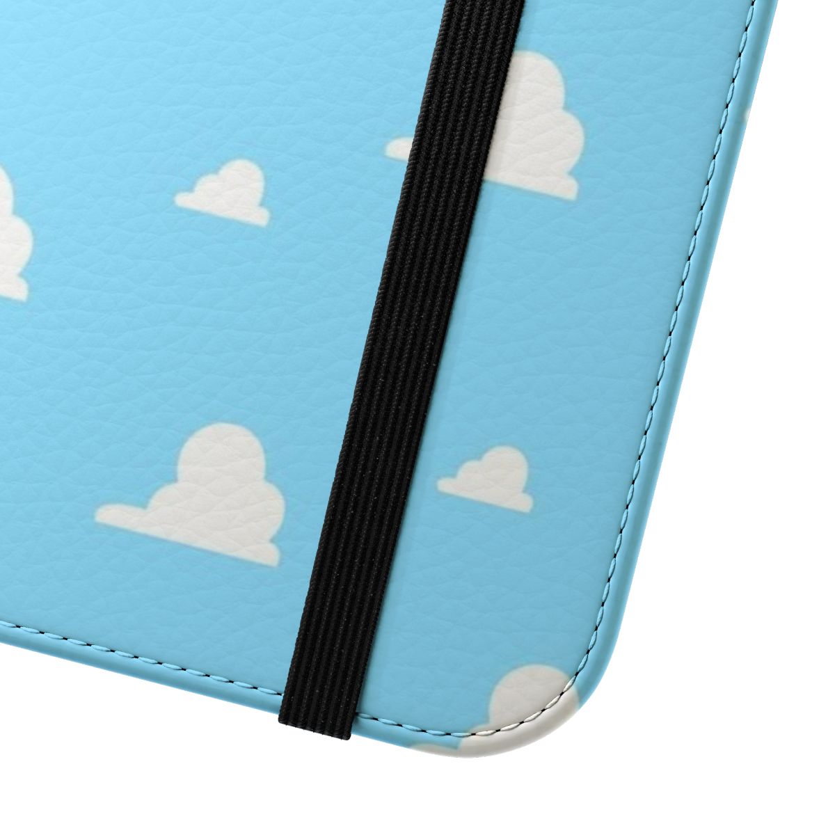 Pixar-inspired flip cover phone case with clouds and a cute design - Close Up