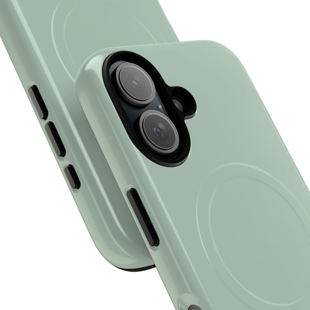 Sage green minimalist phone case with clean, vintage-inspired design - Detail