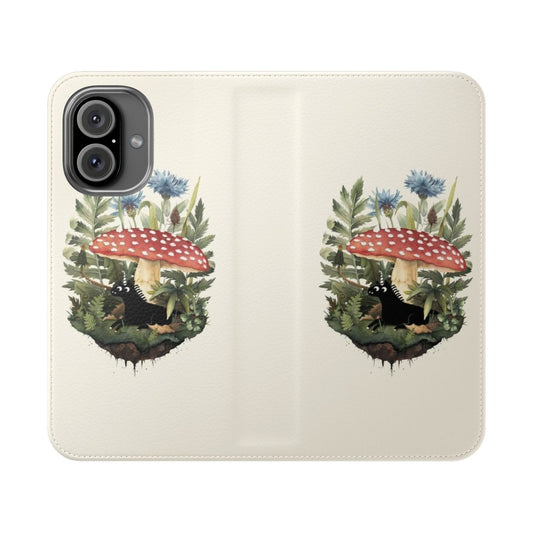 Botanical floral watercolor phone case with whimsical unicorn design