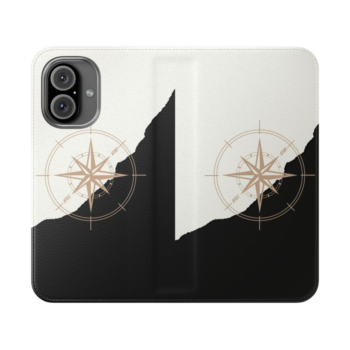 Flip cover phone case with compass design for ATEEZ fans