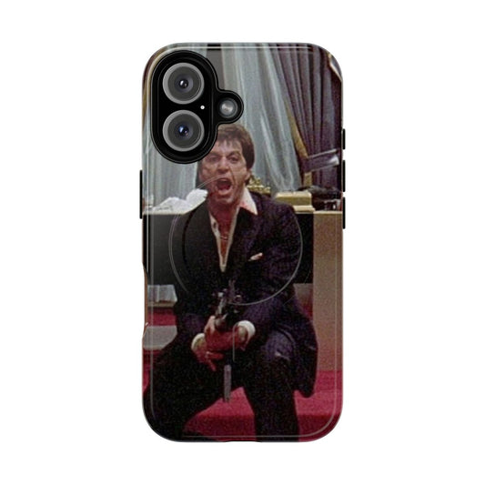 Tough Phone Case with Scarface-Inspired Pop Art Design