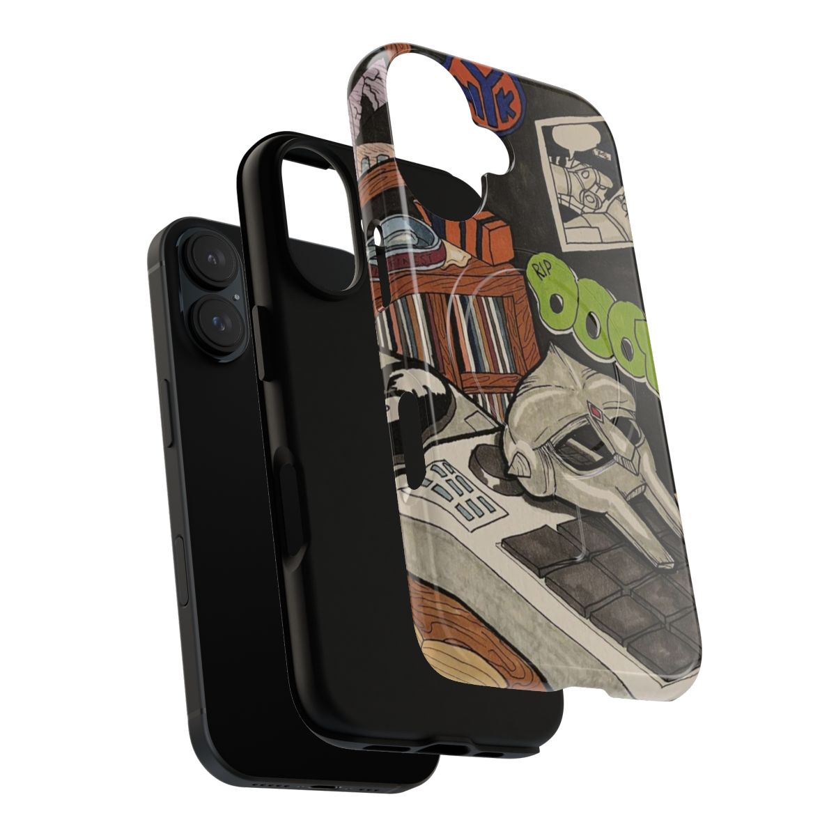 19 Note Magnetic Tough Phone Case with a retro music inspired design - Layers