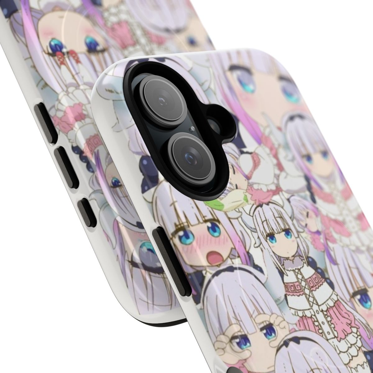 Anime-inspired phone case with characters from Miss Kobayashi's Dragon Maid - Detail