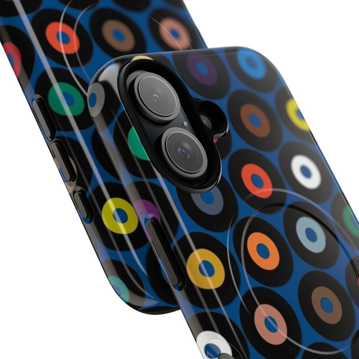 Colorful vinyl record-patterned magnetic phone case - Detail