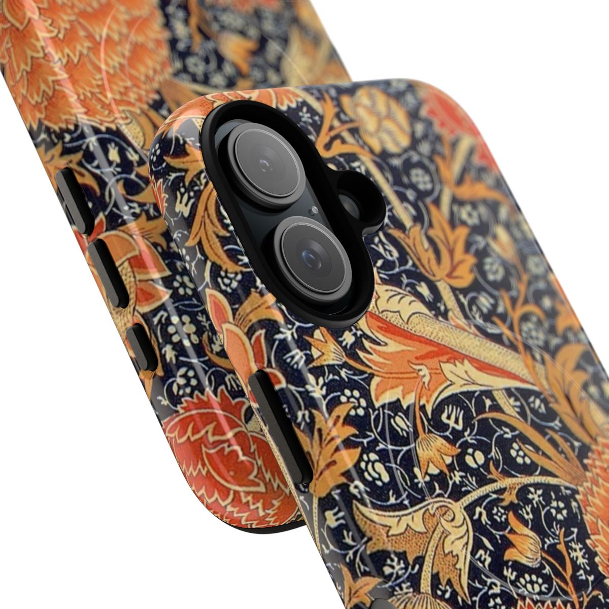 Floral William Morris inspired magnetic tough phone case - Detail