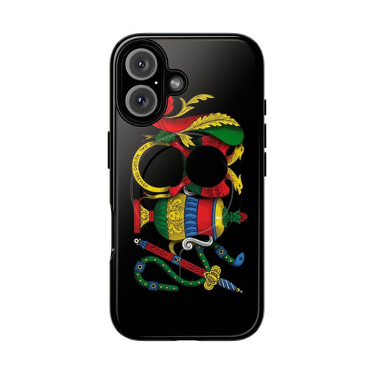 Premium magnetic tough phone case featuring Italian playing card designs