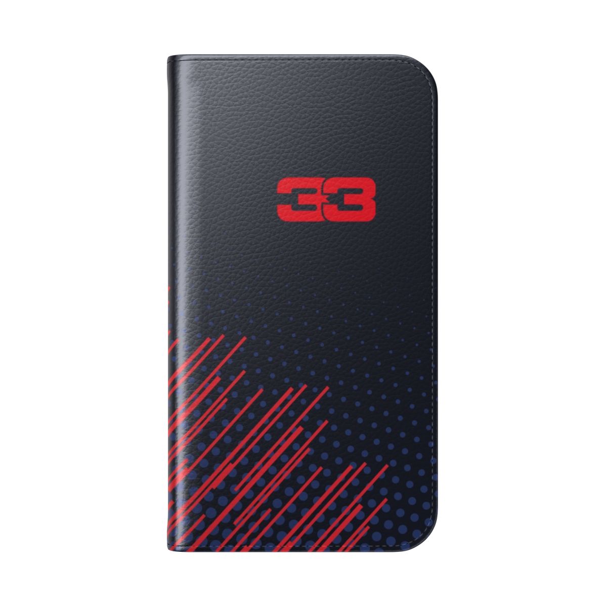 RedBull Racing Max Verstappen 33 Design Flip Cover Phone Case - Folded Back