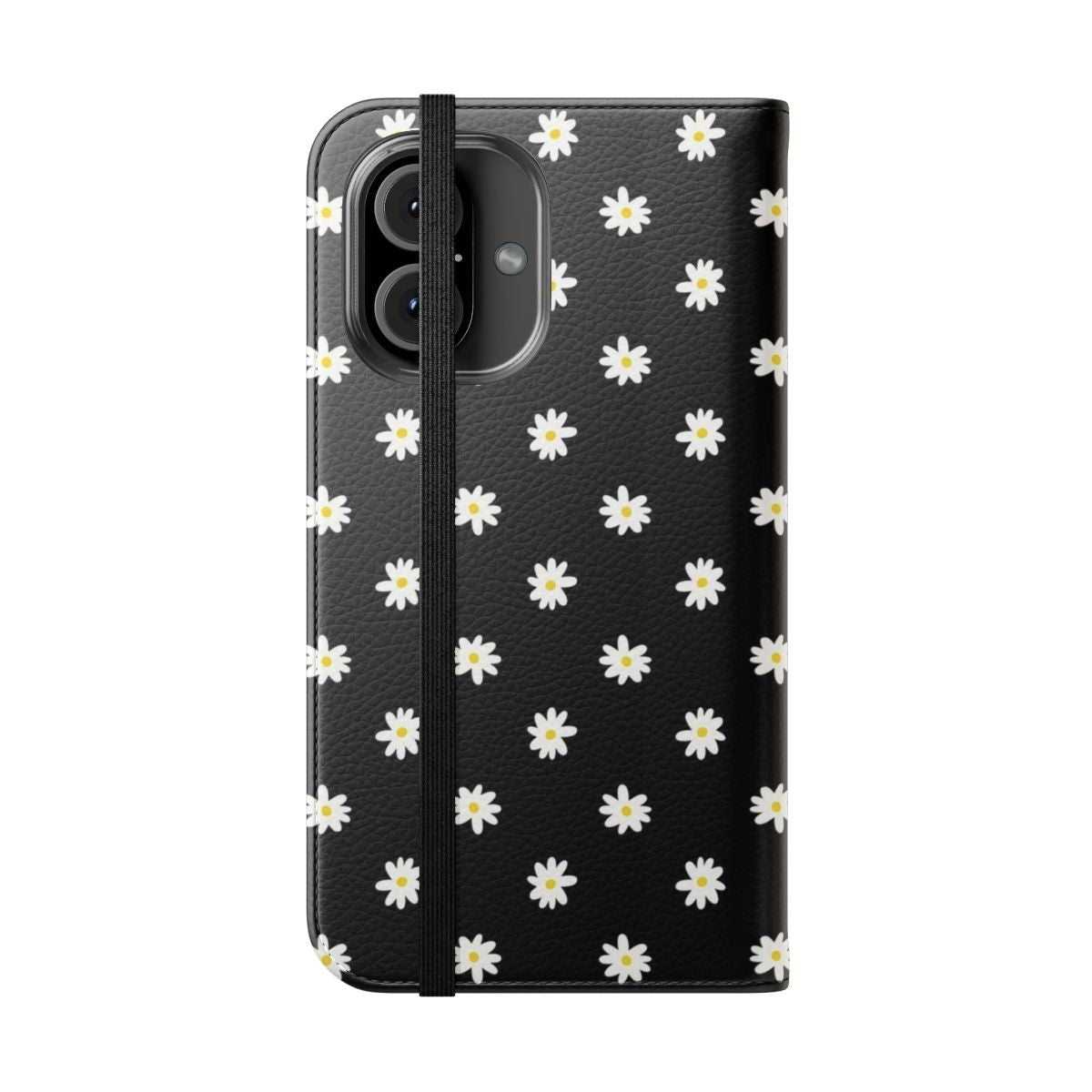 Elegant daisy floral pattern phone case - Folded Front