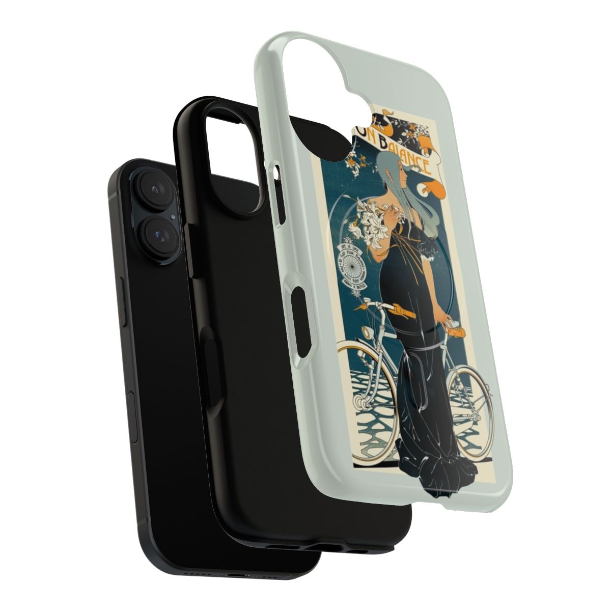 Colorful art nouveau-inspired magnetic phone case with floral, celestial, and Halloween designs. - Layers