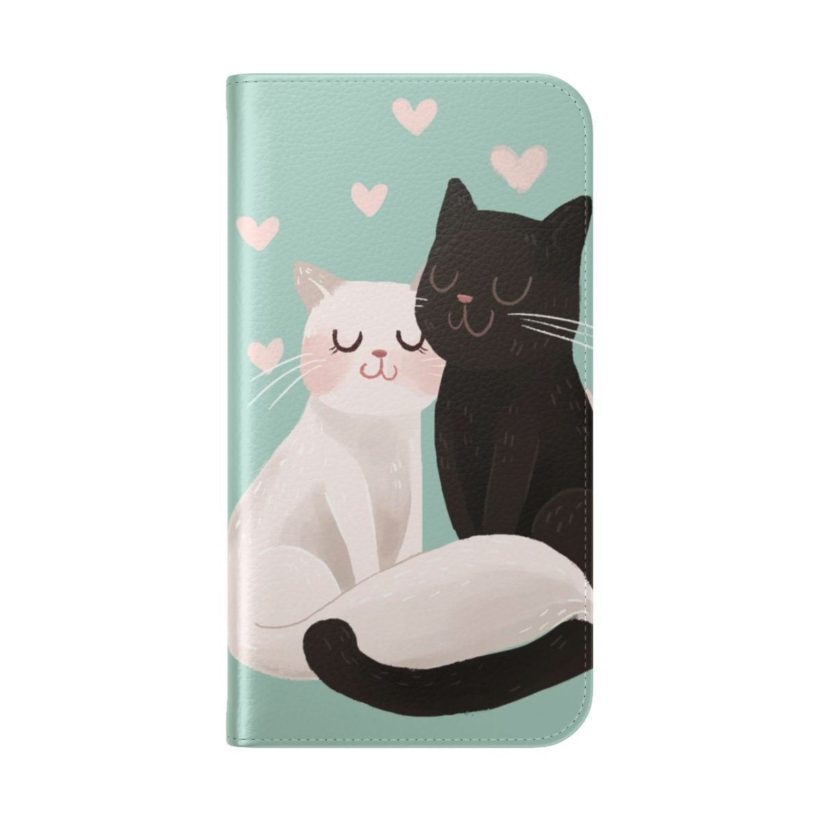 Catlove flip phone case featuring a cute cat design - Folded Back