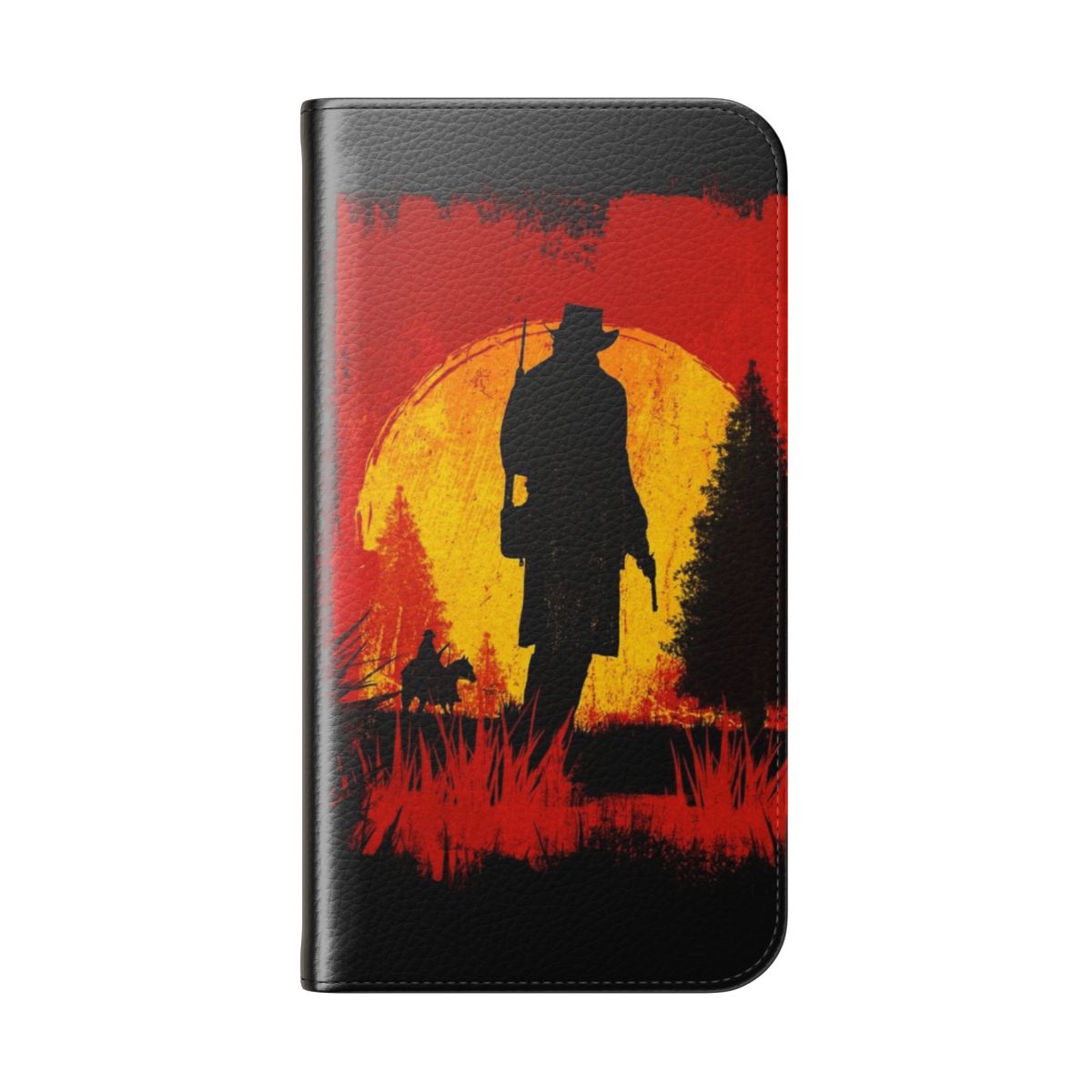 A high-quality phone case featuring a stylish western-inspired design, perfect for Red Dead Redemption fans. - Folded Back