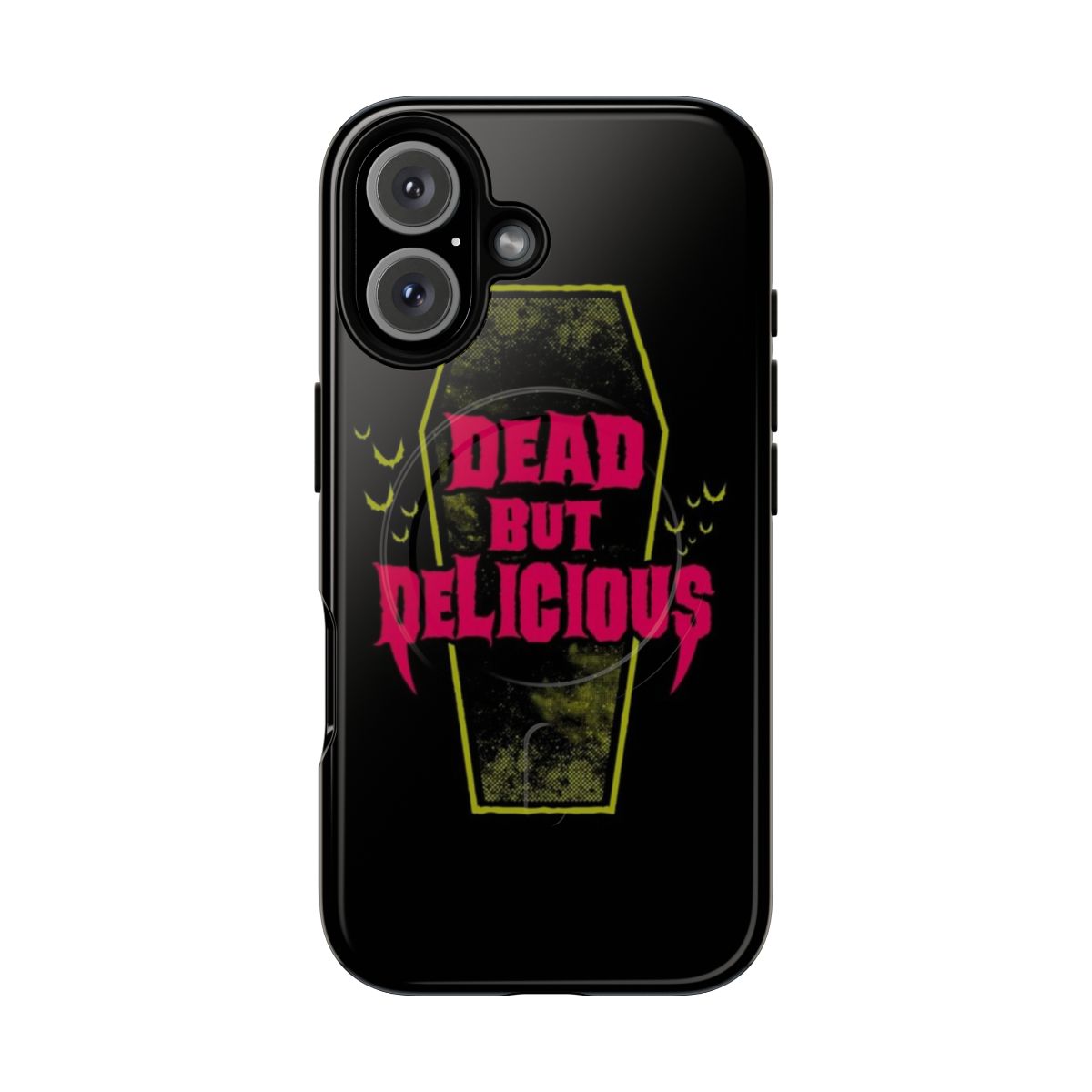 A dark and edgy phone case featuring a distressed design with a spooky vampire quote.