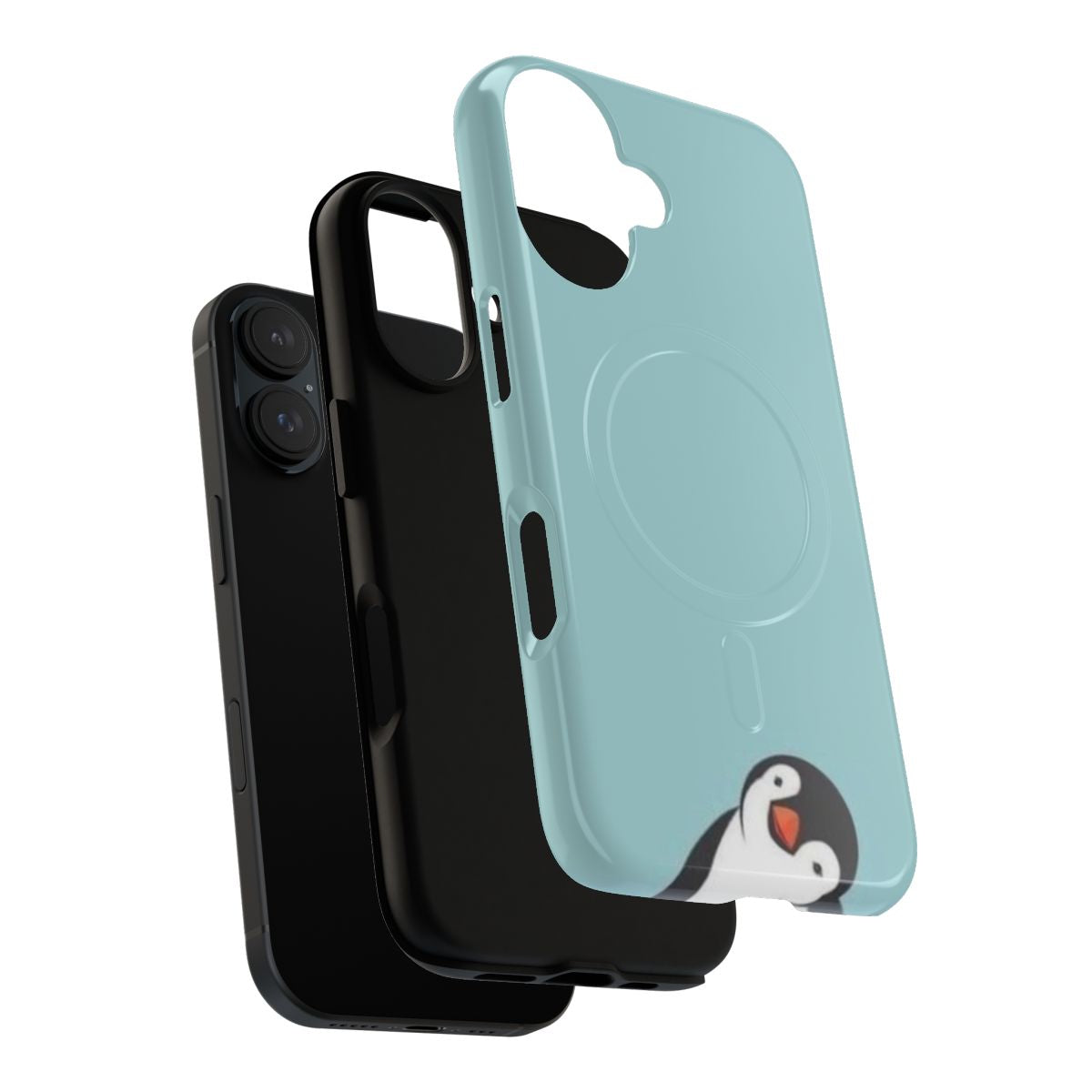 A collection of stylish phone cases featuring a playful penguin design, perfect for trendy teen and girl users. - Layers