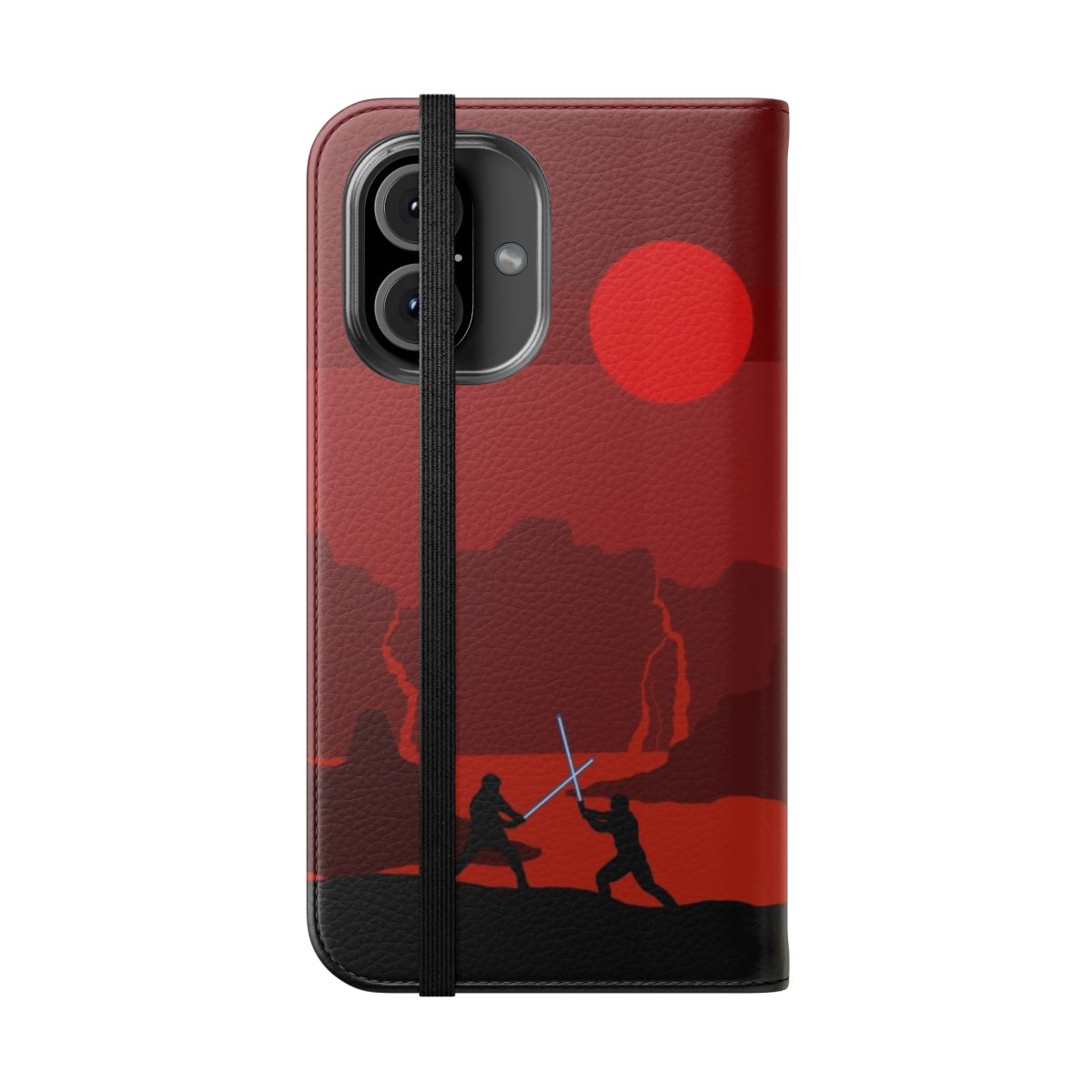 Star Wars Revenge of the Sith flip cover phone case featuring Obi-Wan Kenobi and Anakin Skywalker - Folded Front