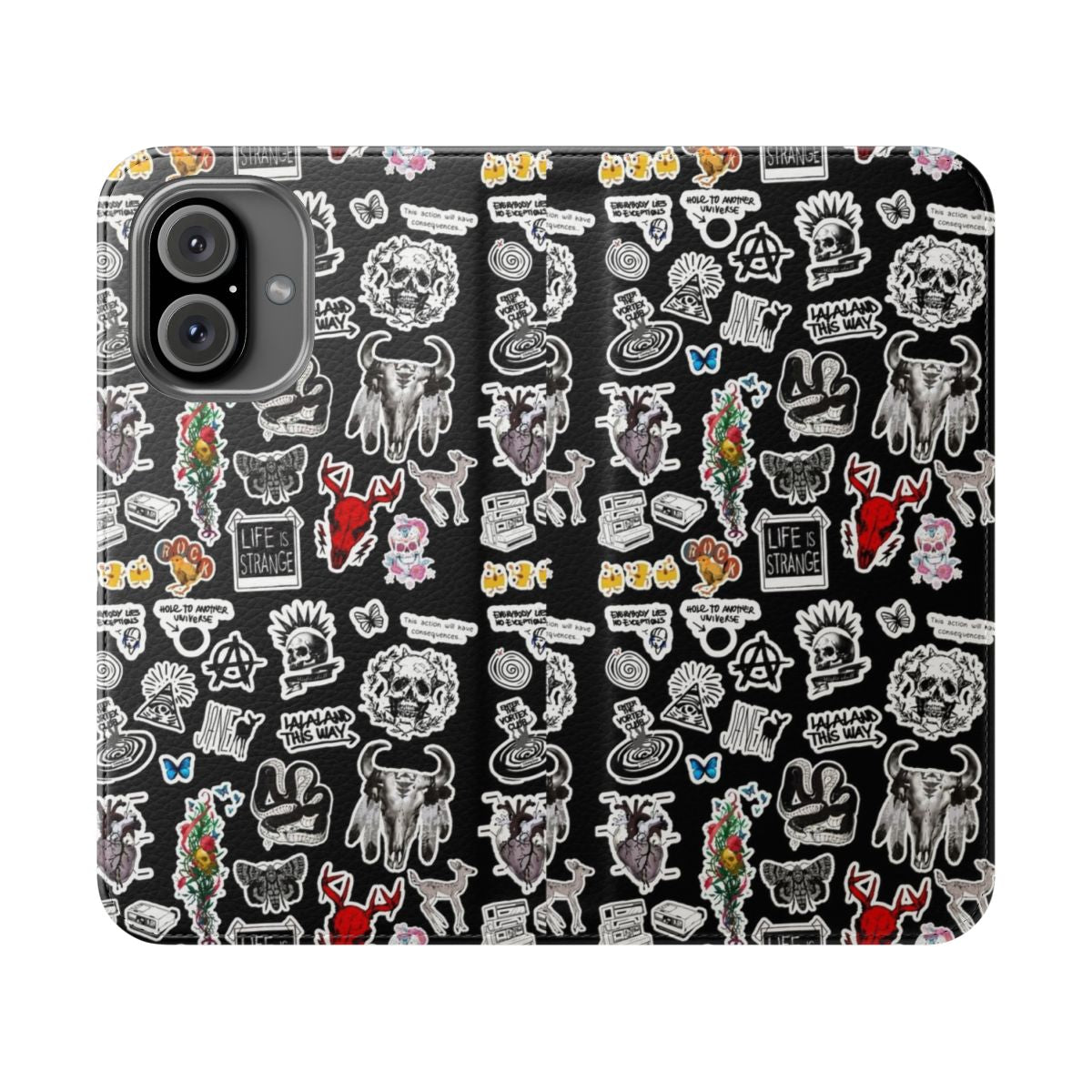 Flip cover phone case featuring aesthetic Life is Strange-inspired design