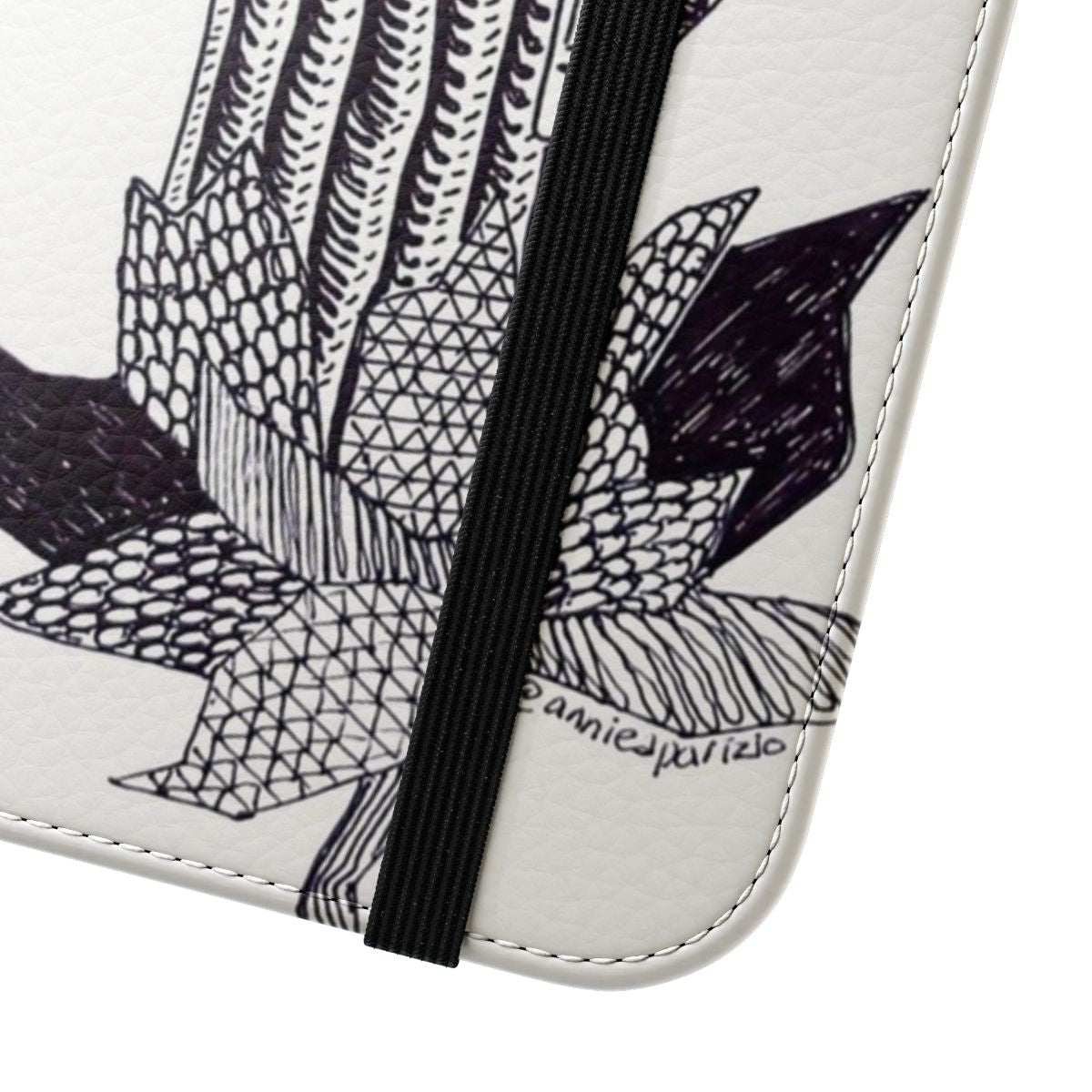 Elegant floral phone case with lotus flower design, perfect for zen and yoga enthusiasts. - Close Up