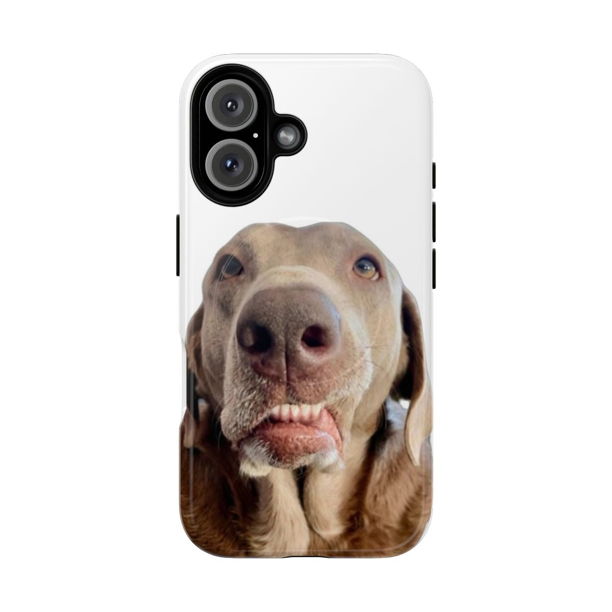 Silver Labrador dog face on a magnetic protective phone case