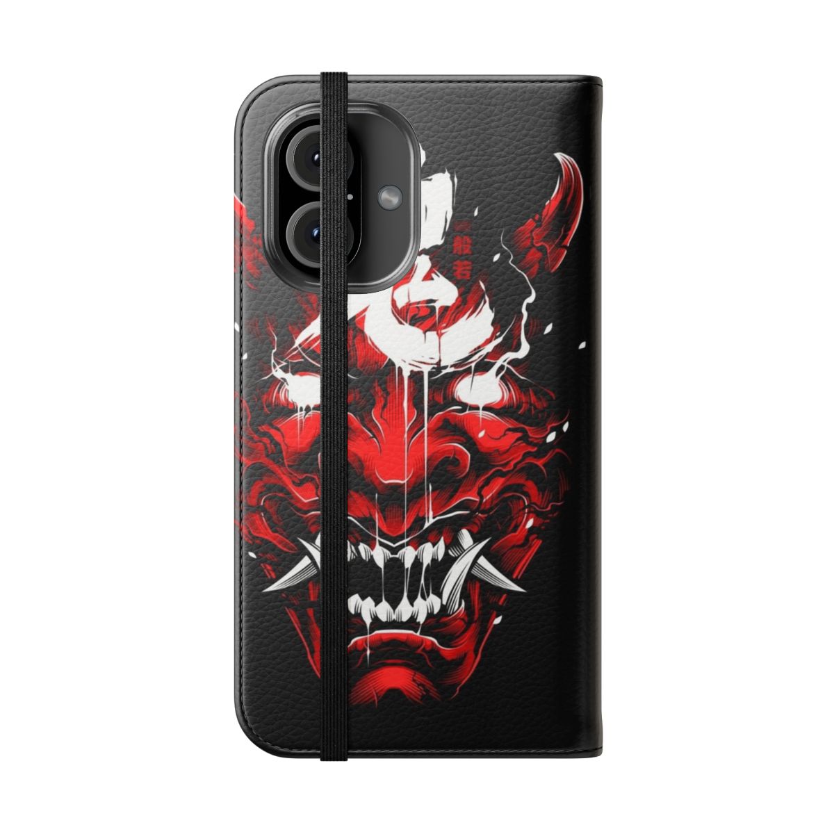 Hannya Demon Inspired Bloody Phone Case Cover - Folded Front