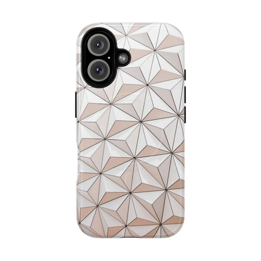 Magnetic tough phone case with colorful Epcot inspired pattern design