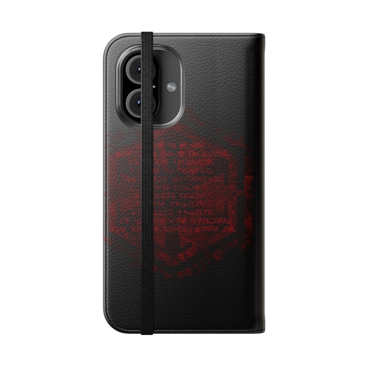 Flip cover phone case with Sith code design for Star Wars enthusiasts - Folded Front