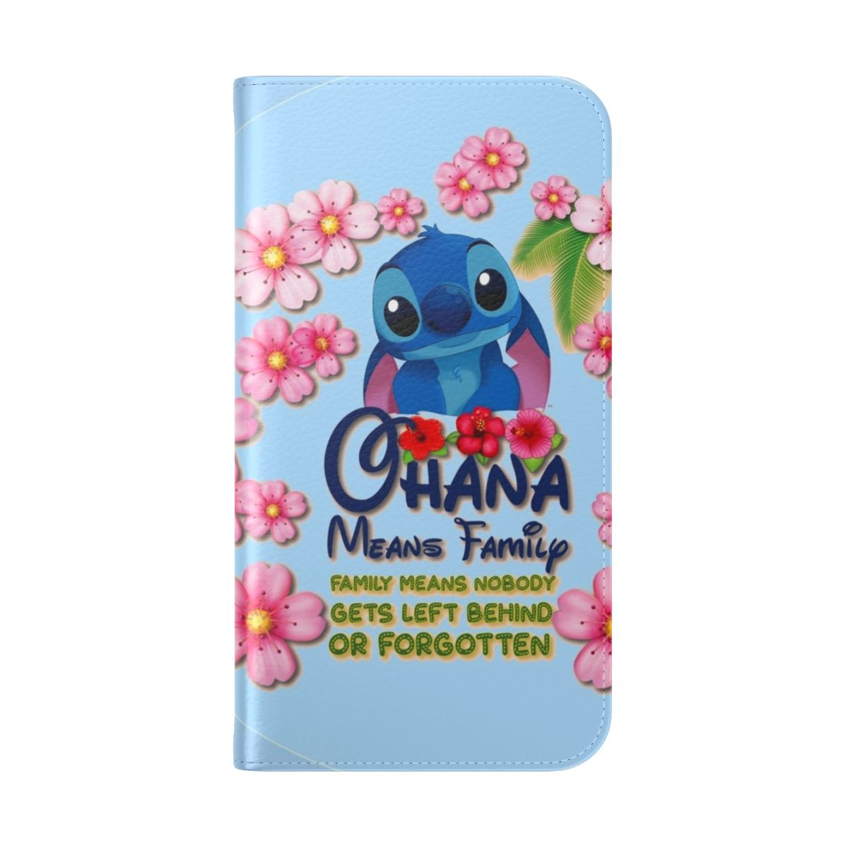 Vibrant blue and white phone case featuring beloved character Stitch from the Disney movie Lilo & Stitch - Folded Back