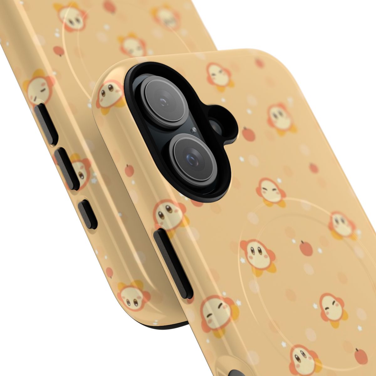 Colorful polka dot design phone case with magnetic closure for Kirby fans - Detail