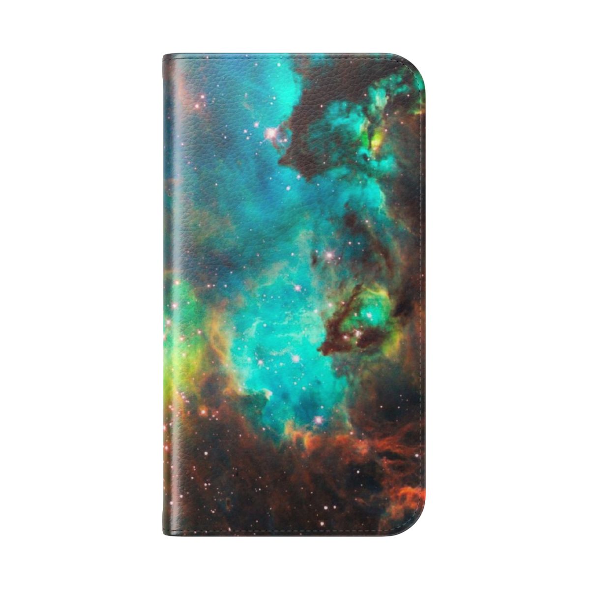 Stylish green galaxy and nebula design phone case - Folded Back