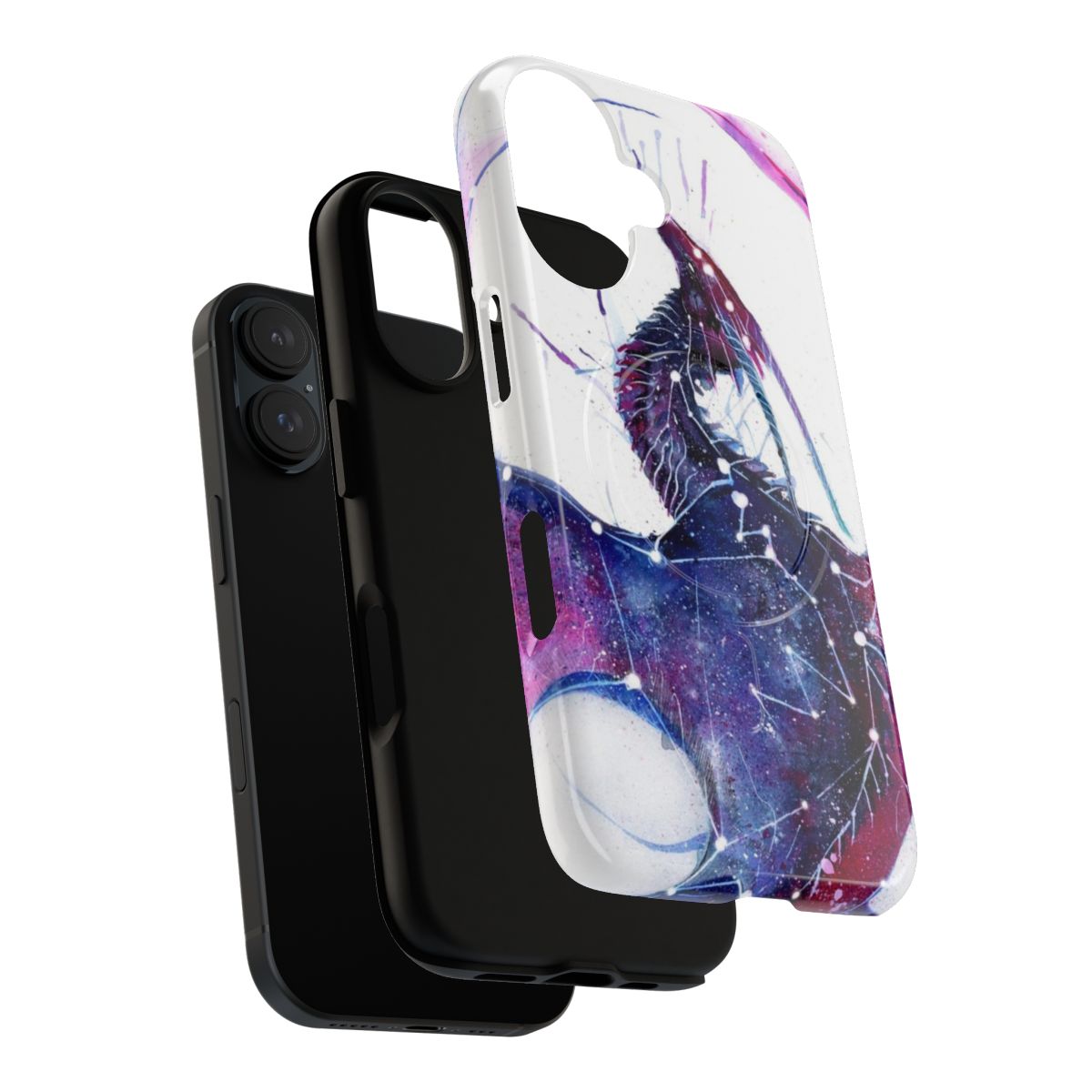 Image of a galaxy-themed phone case with a dragon design - Layers