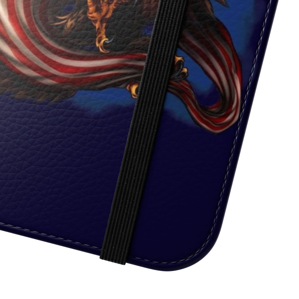 Patriotic phone case cover with American flag and bald eagle design - Close Up