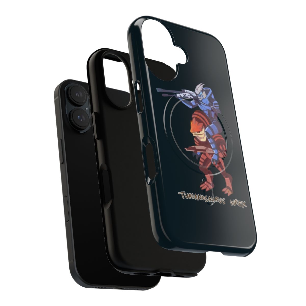 Mass Effect inspired magnetic tough phone case with N7 and Commander Shepard design - Layers