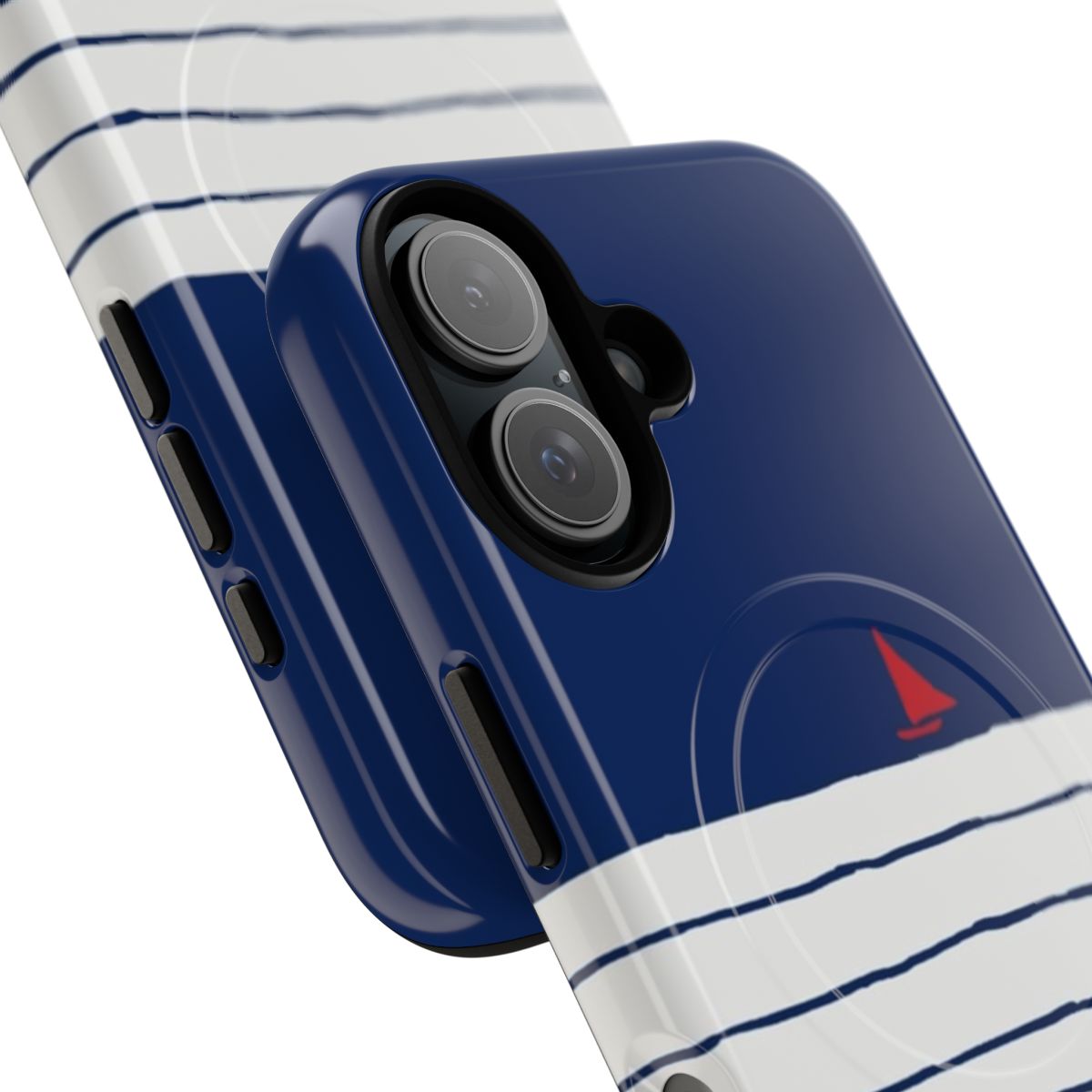 A tough and magnetic phone case with a sailing, nautical, and ocean-inspired design. - Detail