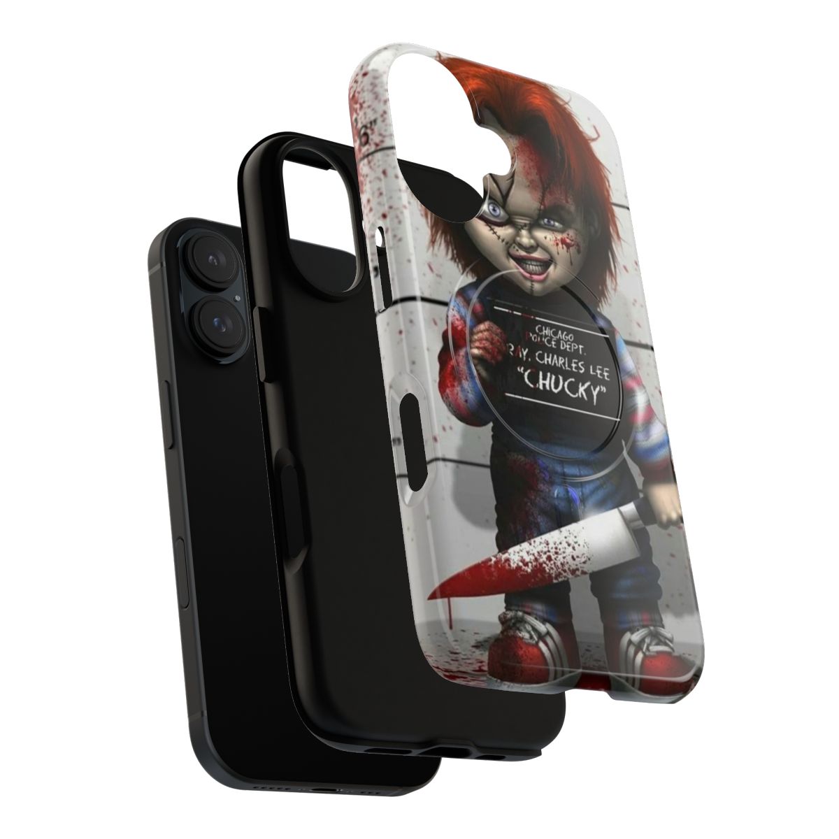 Chucky from Child's Play horror movie character on a protective magnetic phone case - Layers