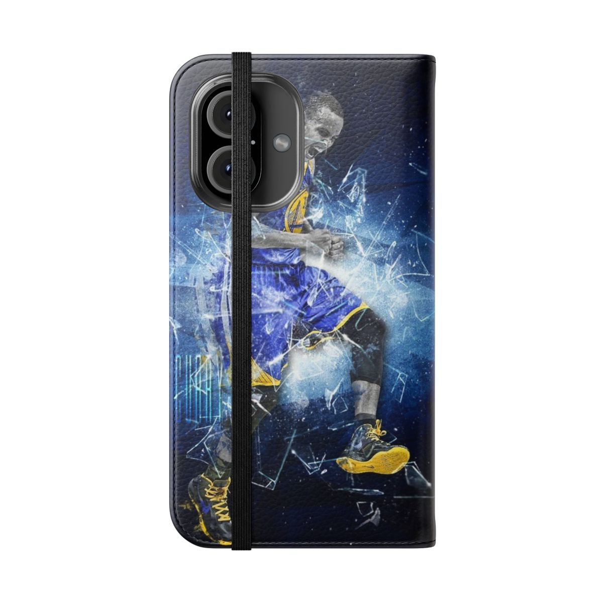 Sports-Inspired Flip Cover Phone Case with Steph Curry Design - Folded Front