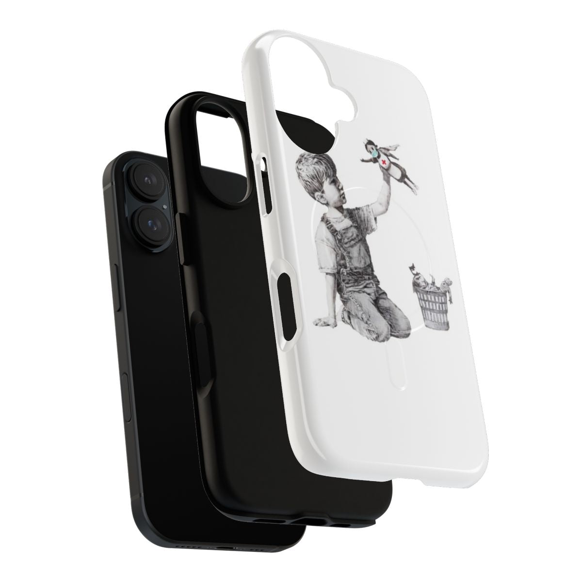 Banksy-inspired phone case featuring a tribute to nurses - Layers