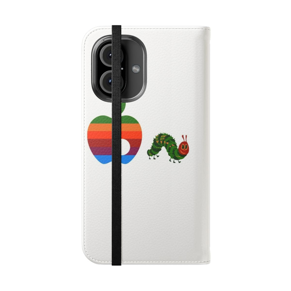 Vintage-inspired phone case featuring the iconic Hungry Caterpillar design - Folded Front