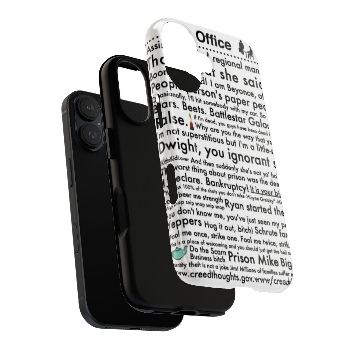 Magnetic Tough Phone Case featuring famous quotes from The Office TV show - Layers