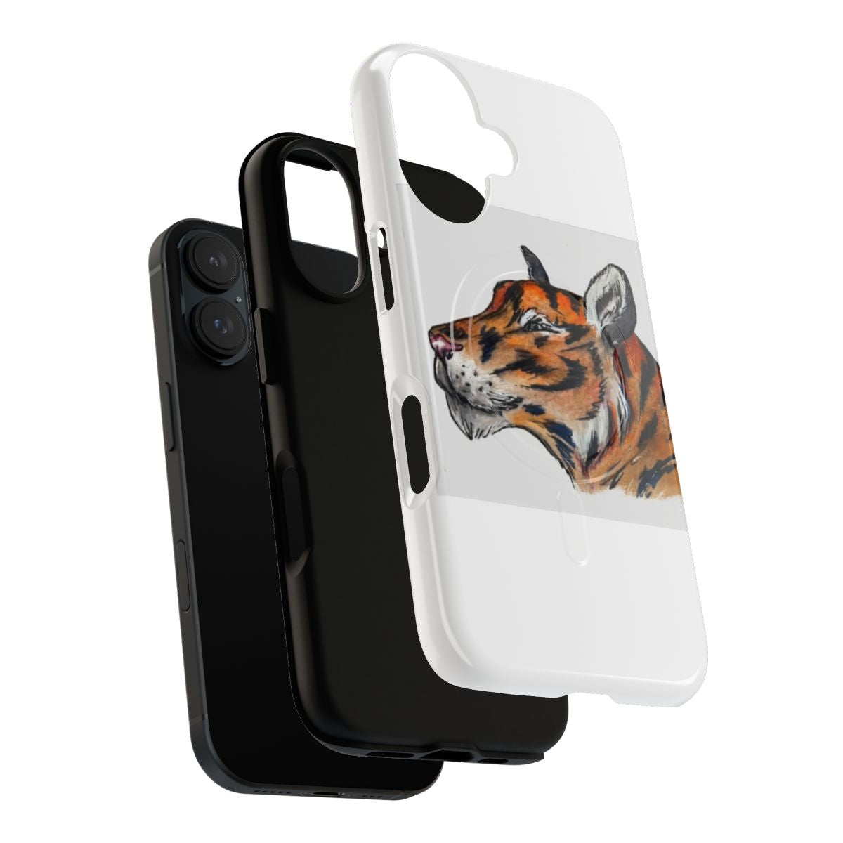 Watercolor illustration of a majestic tiger on a durable phone case. - Layers