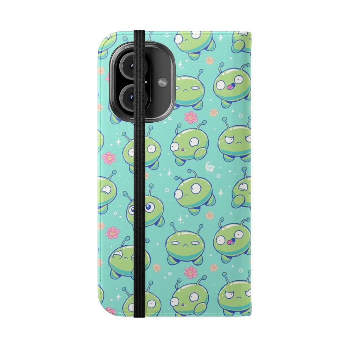 Cosmic Mooncake Pattern Phone Flip Cover Case - Folded Front