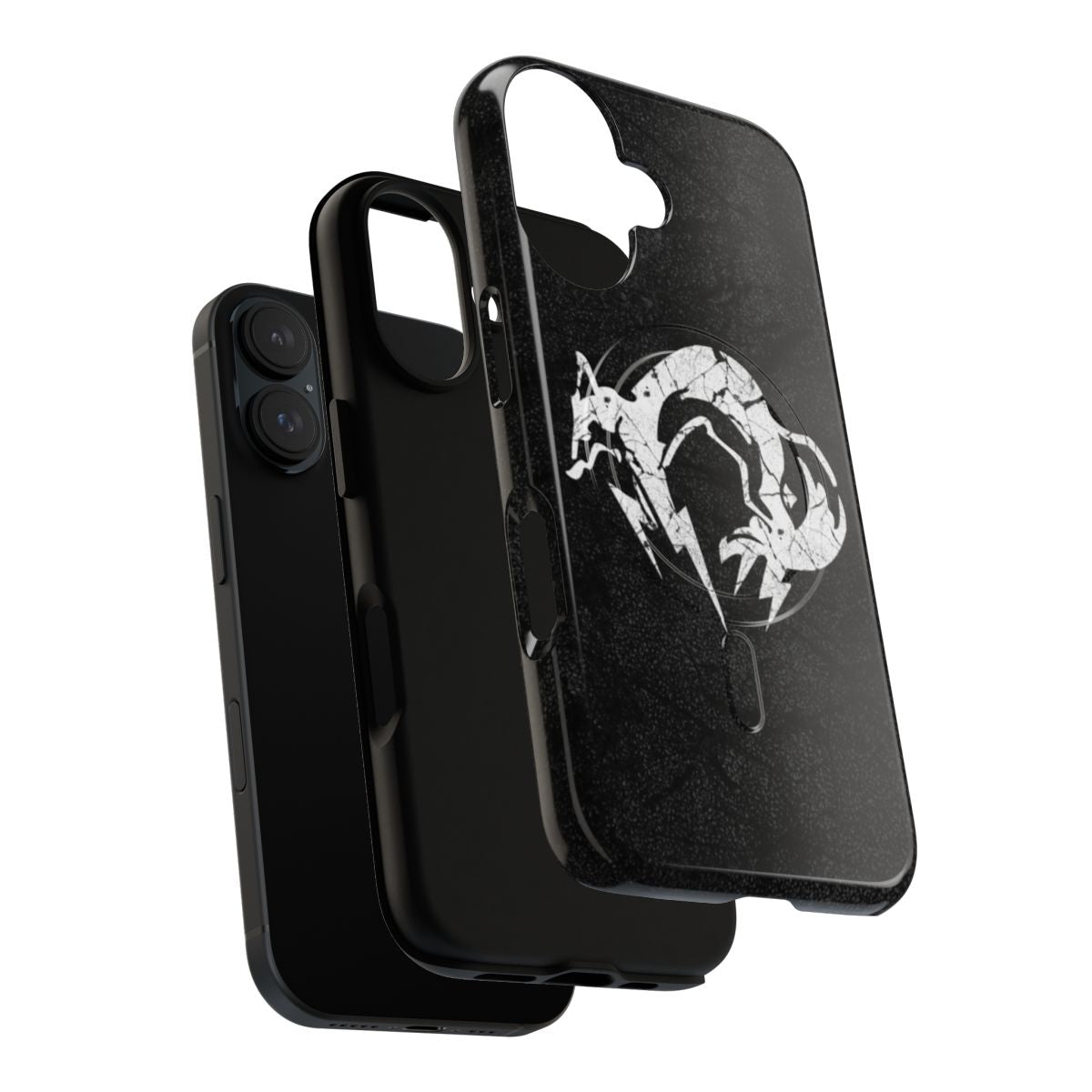 White Foxhound-inspired tactical phone case with magnetic closure - Layers