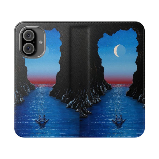 Night Drift Flip Cover Phone Case with Cosmic, Sci-Fi Inspired Design