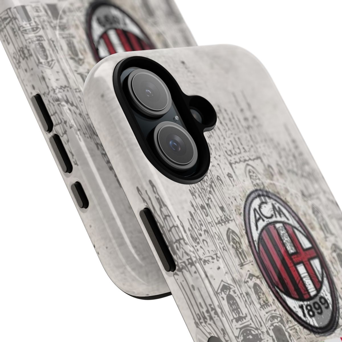 AC Milan-inspired phone case with a magnetic tough design - Detail