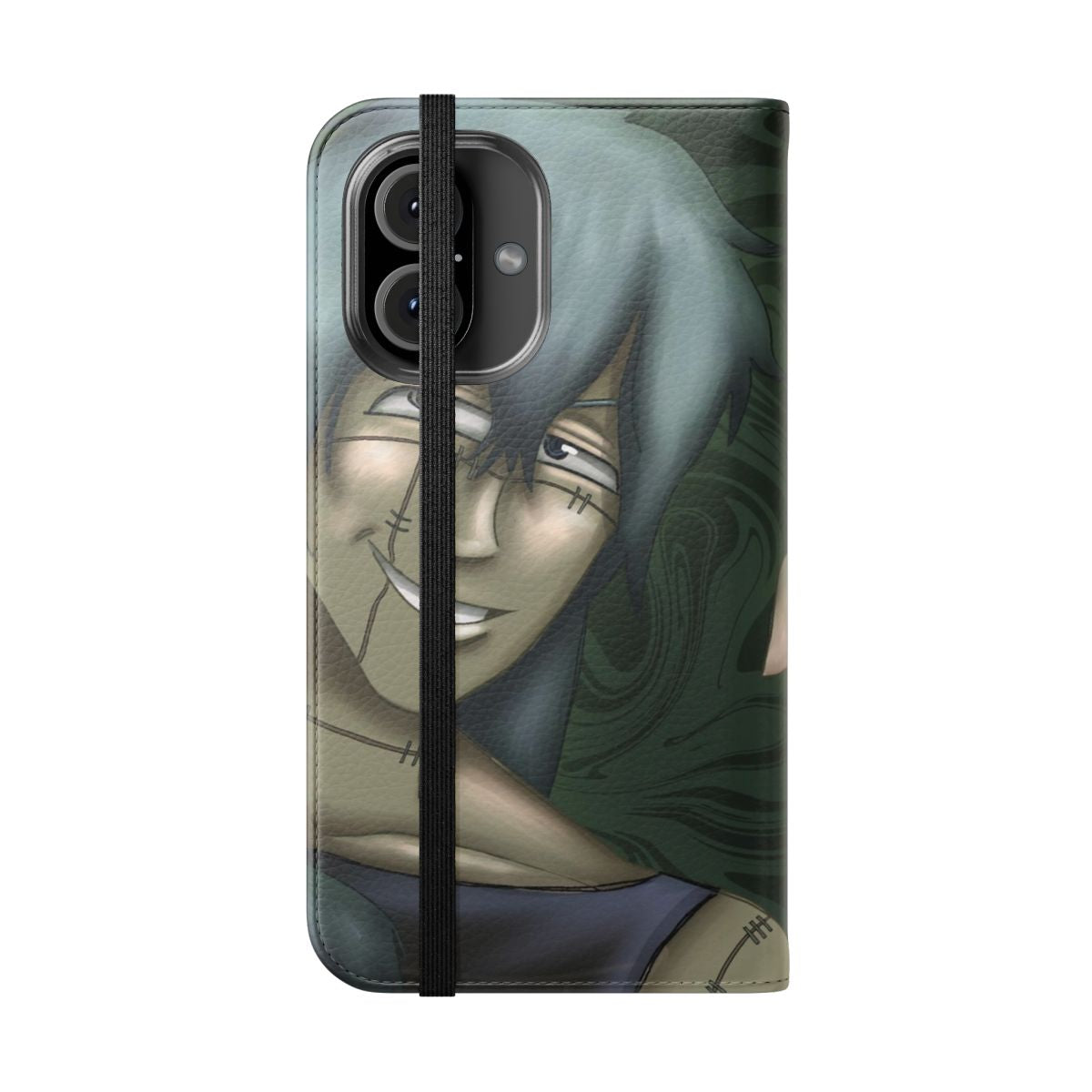 Anime-inspired Mahito phone case with a stylish flip cover design - Folded Front