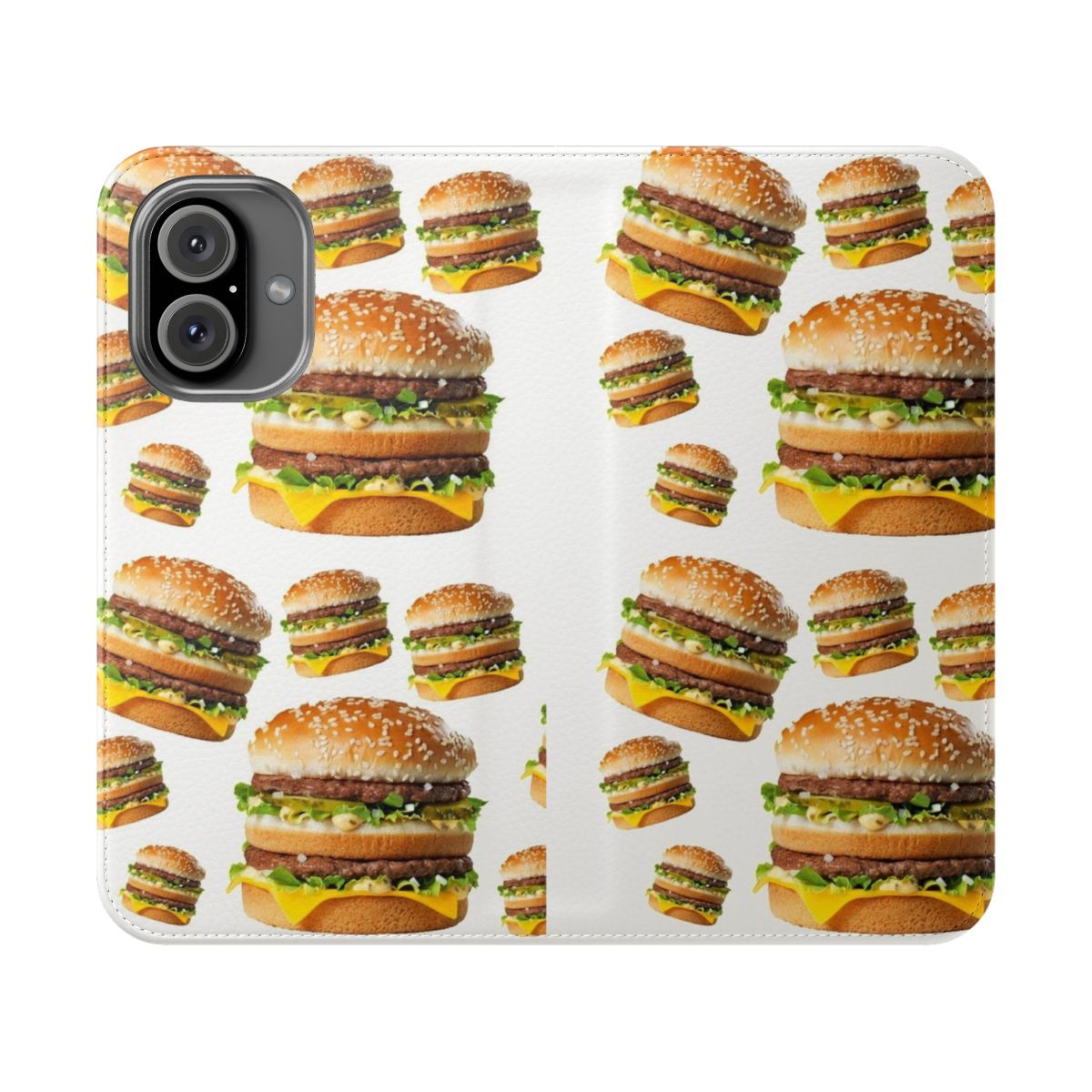 Big Macs-themed phone case cover with a playful, funny food design