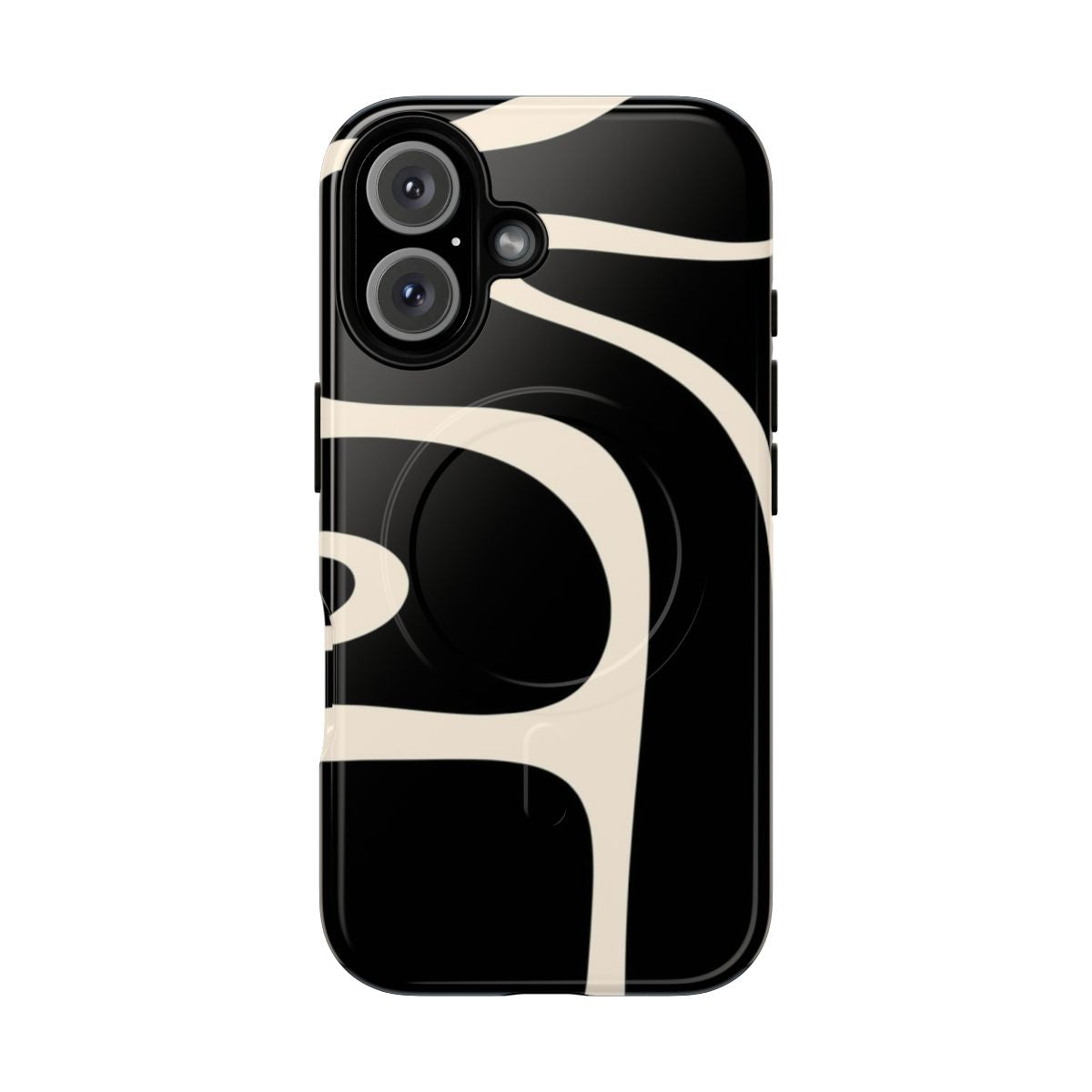 Retro abstract black and cream pattern phone case