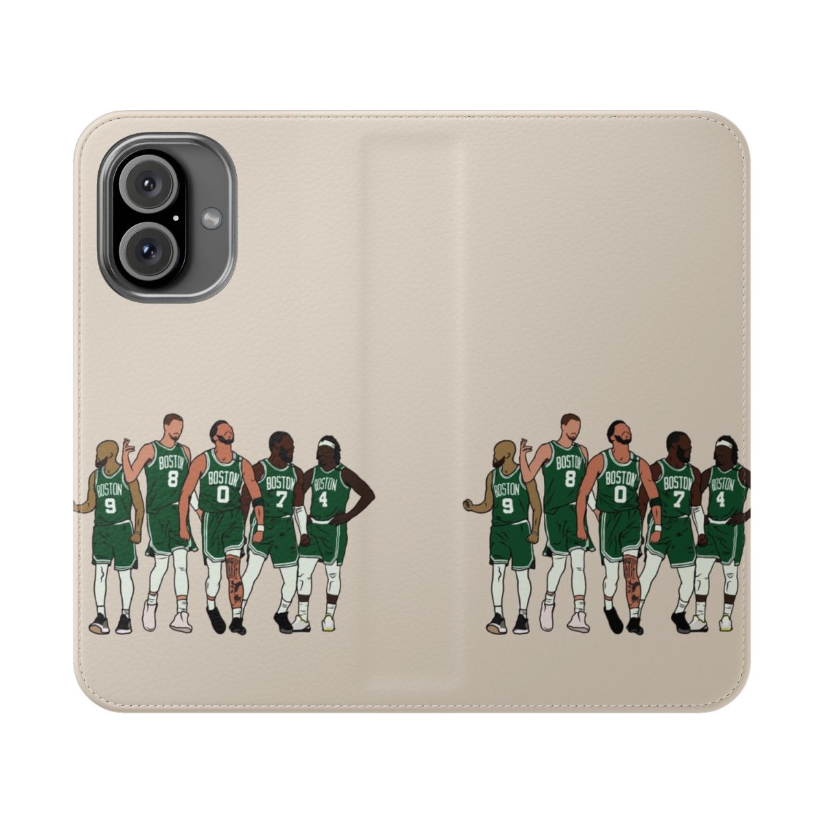 Sleek phone case featuring images of Kristaps Porzingis, Jrue Holiday, Jayson Tatum, and Jaylen Brown - the Boston Celtics' "Big 4".