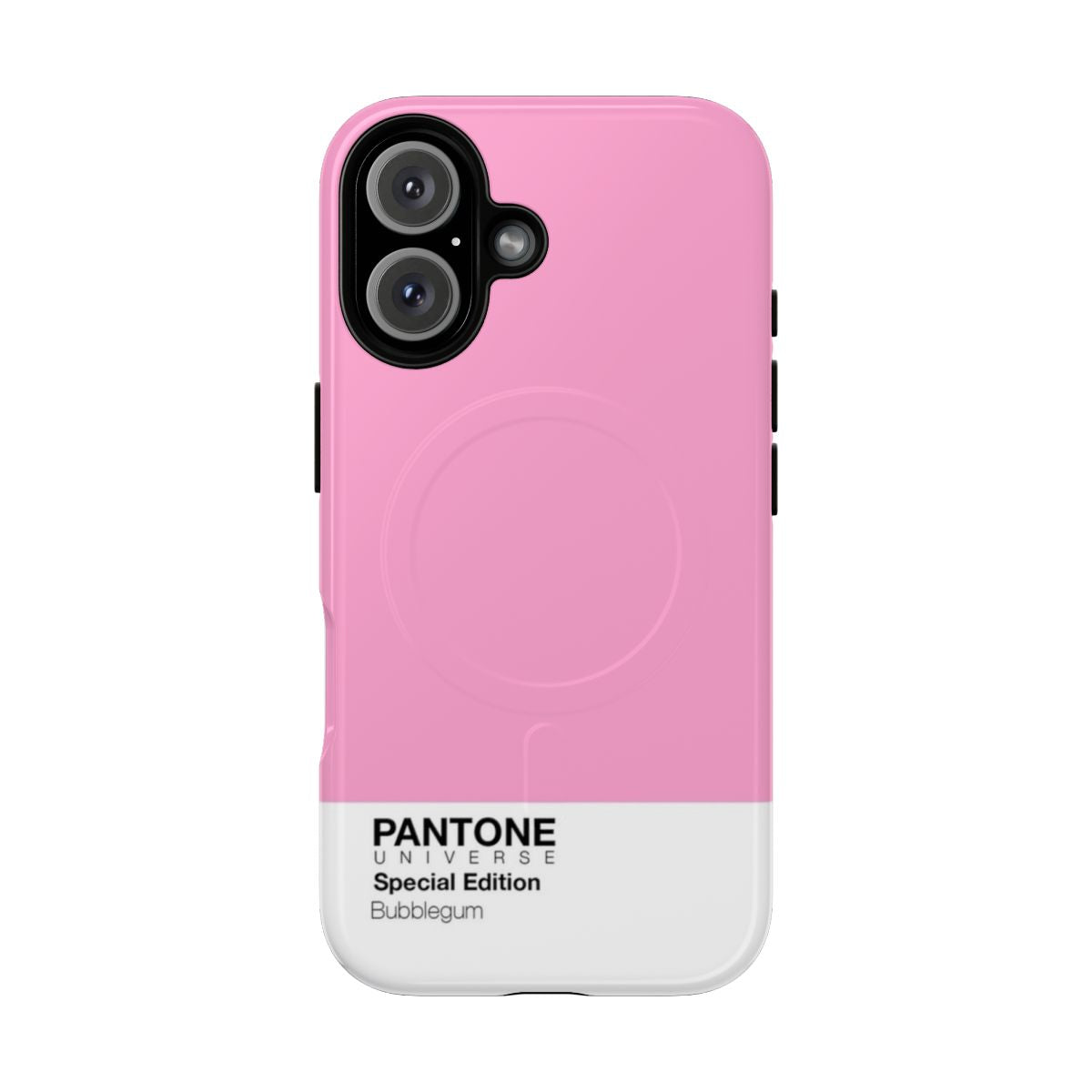 Colorful matte phone case with a vibrant bubblegum pink design