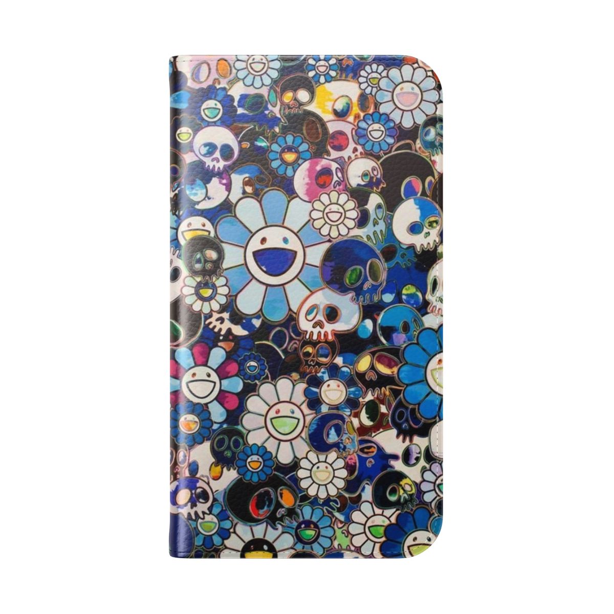 Colorful abstract floral pattern phone case inspired by Takashi Murakami's artwork - Folded Back