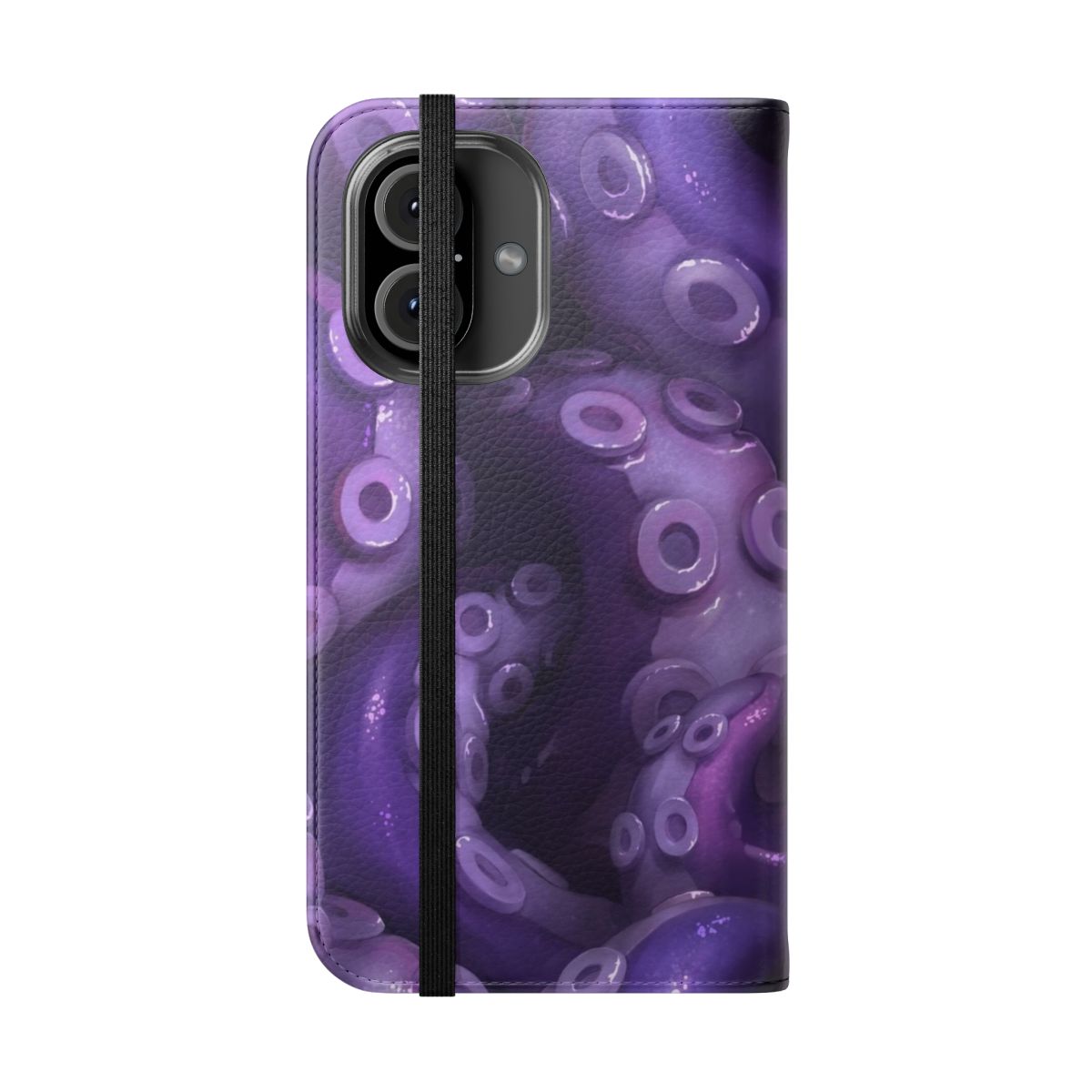 Colorful abstract tentacle and octopus pattern on a flip phone case - Folded Front