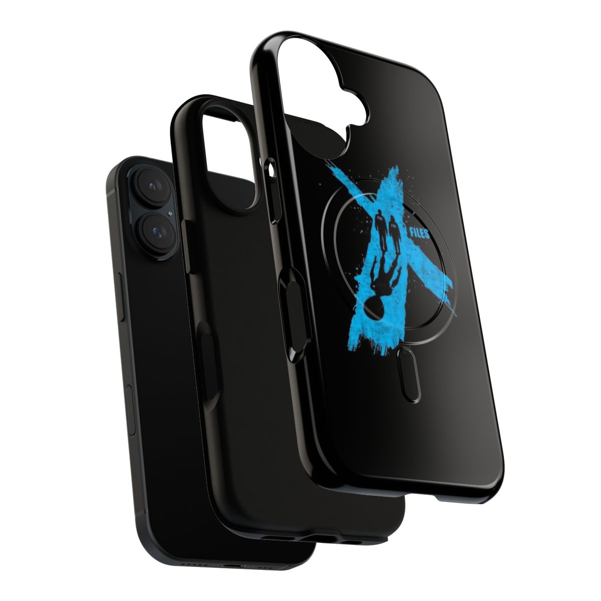 X-Files inspired phone case featuring alien, UFO, and retro TV show graphic - Layers